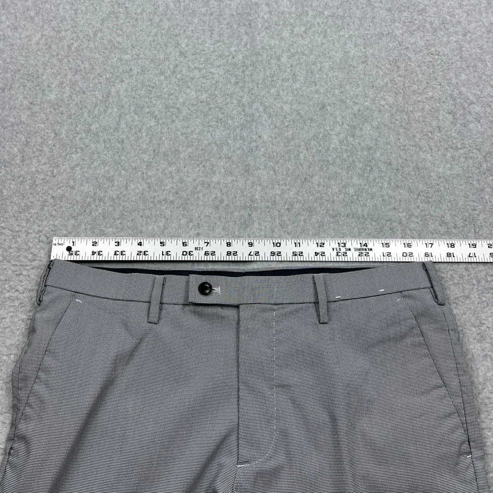 Uniqlo Kando Pants Mens‎ 33x34 Gray Houndstooth Slim Fit Lightweight Trousers